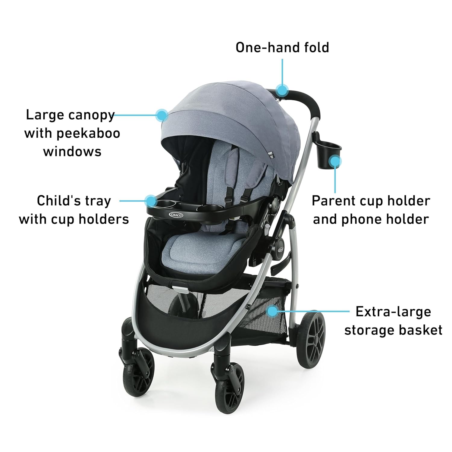Graco Redmond Modes Pramette Stroller, 3-in-1 Convertible: Car Seat Carrier, Infant Pramette to Toddler Stroller with Reversible Seat and One-hand Fold-Aldronix