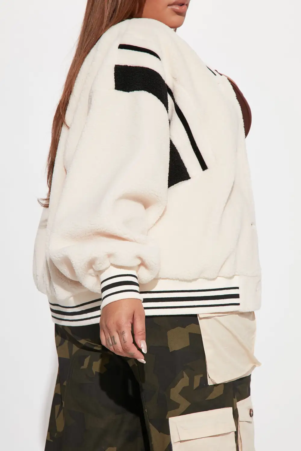 Lynette Varsity Jacket - Ivory/combo-Aldronix