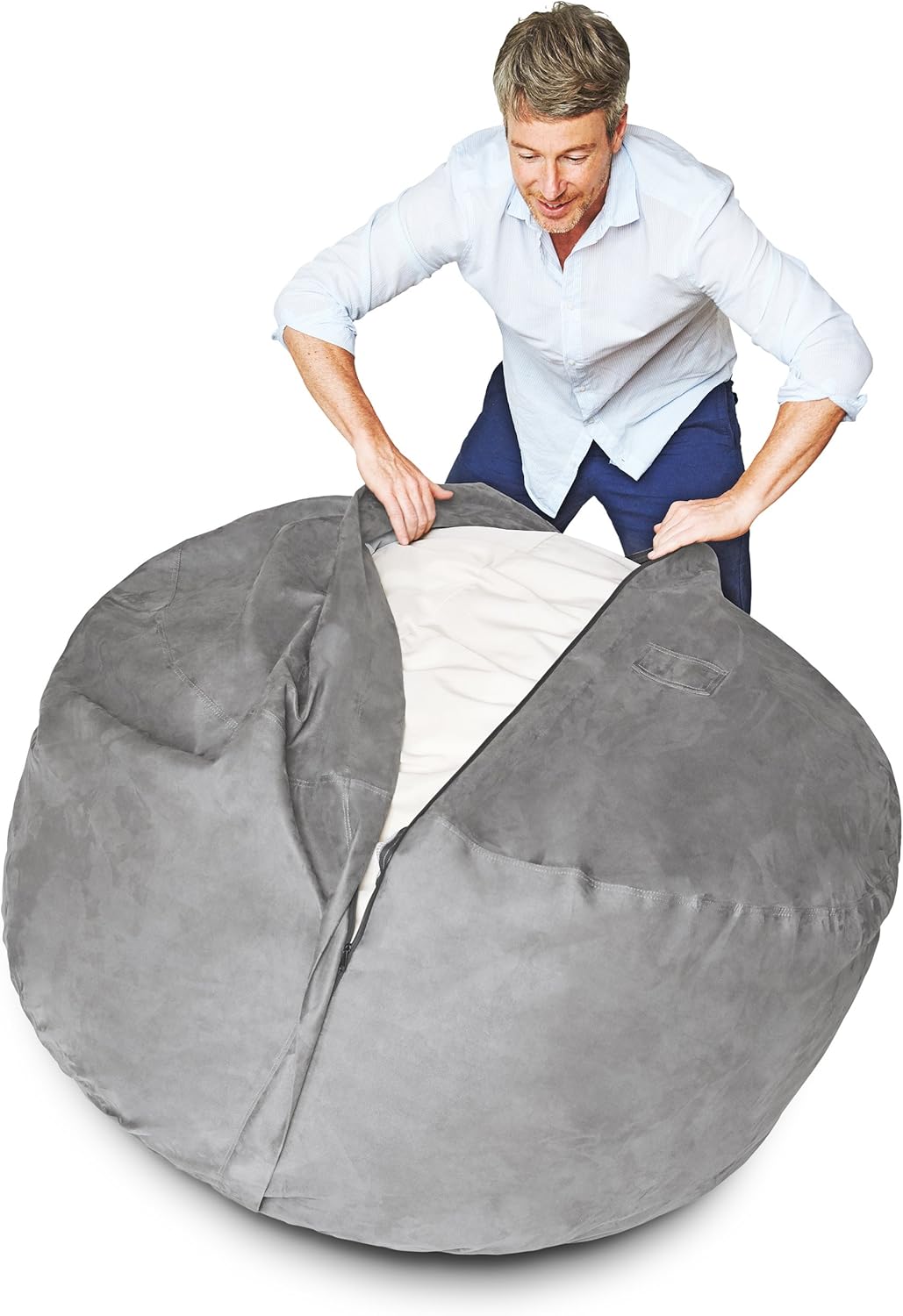  Giant 7ft Bean Bag Chair with Microsuede Cover - Ultra Soft-Aldronix