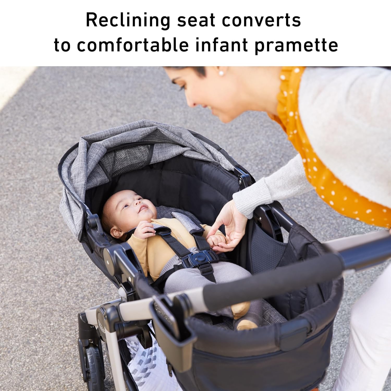 Graco Redmond Modes Pramette Stroller, 3-in-1 Convertible: Car Seat Carrier, Infant Pramette to Toddler Stroller with Reversible Seat and One-hand Fold-Aldronix
