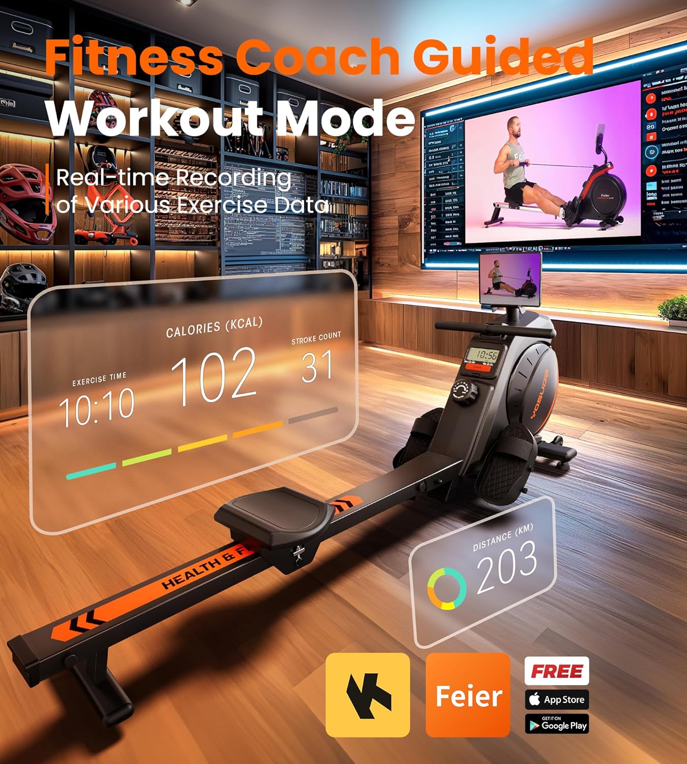 Magnetic/Water Rowing Machine for Home - Rower Machine Use with Bluetooth, App Supported, Rowing Machine for Taller Power Athletes, Comfortable Seat Cushion-Aldronix