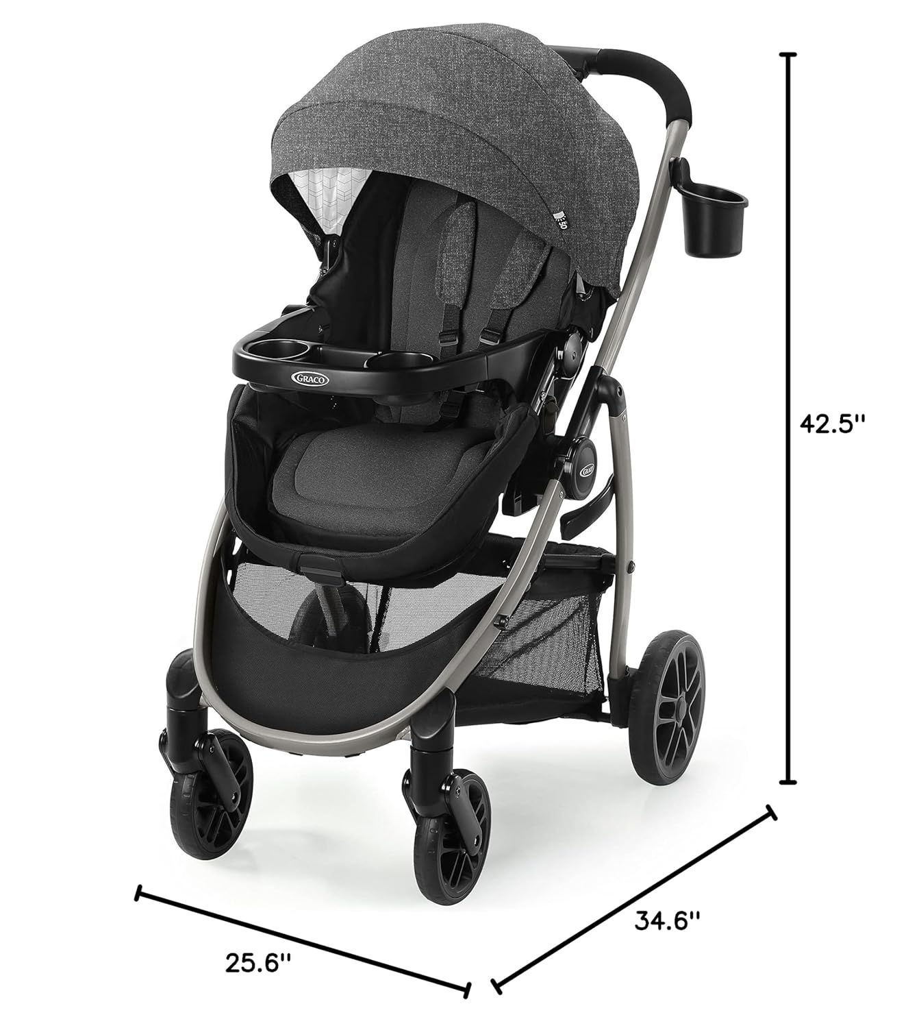Graco Redmond Modes Pramette Stroller, 3-in-1 Convertible: Car Seat Carrier, Infant Pramette to Toddler Stroller with Reversible Seat and One-hand Fold-Aldronix