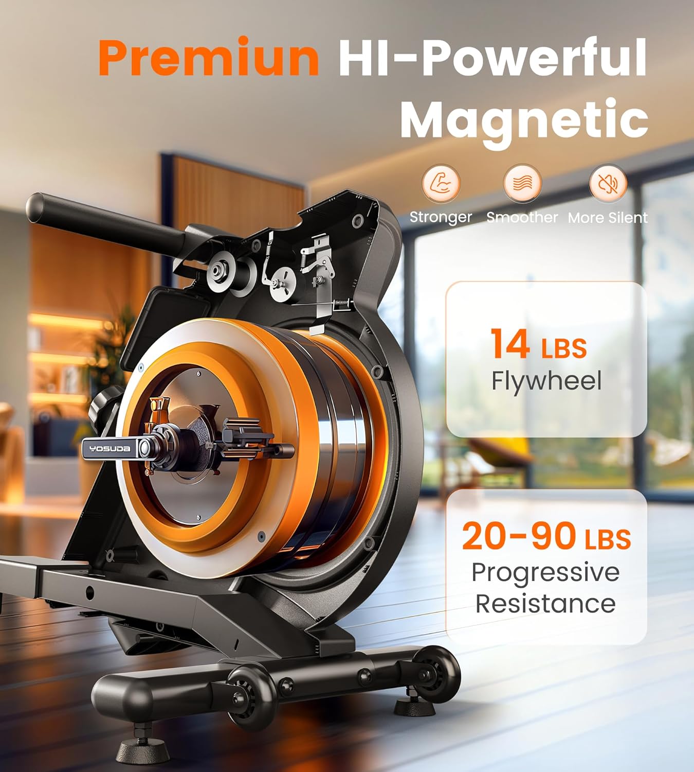 Magnetic/Water Rowing Machine for Home - Rower Machine Use with Bluetooth, App Supported, Rowing Machine for Taller Power Athletes, Comfortable Seat Cushion-Aldronix
