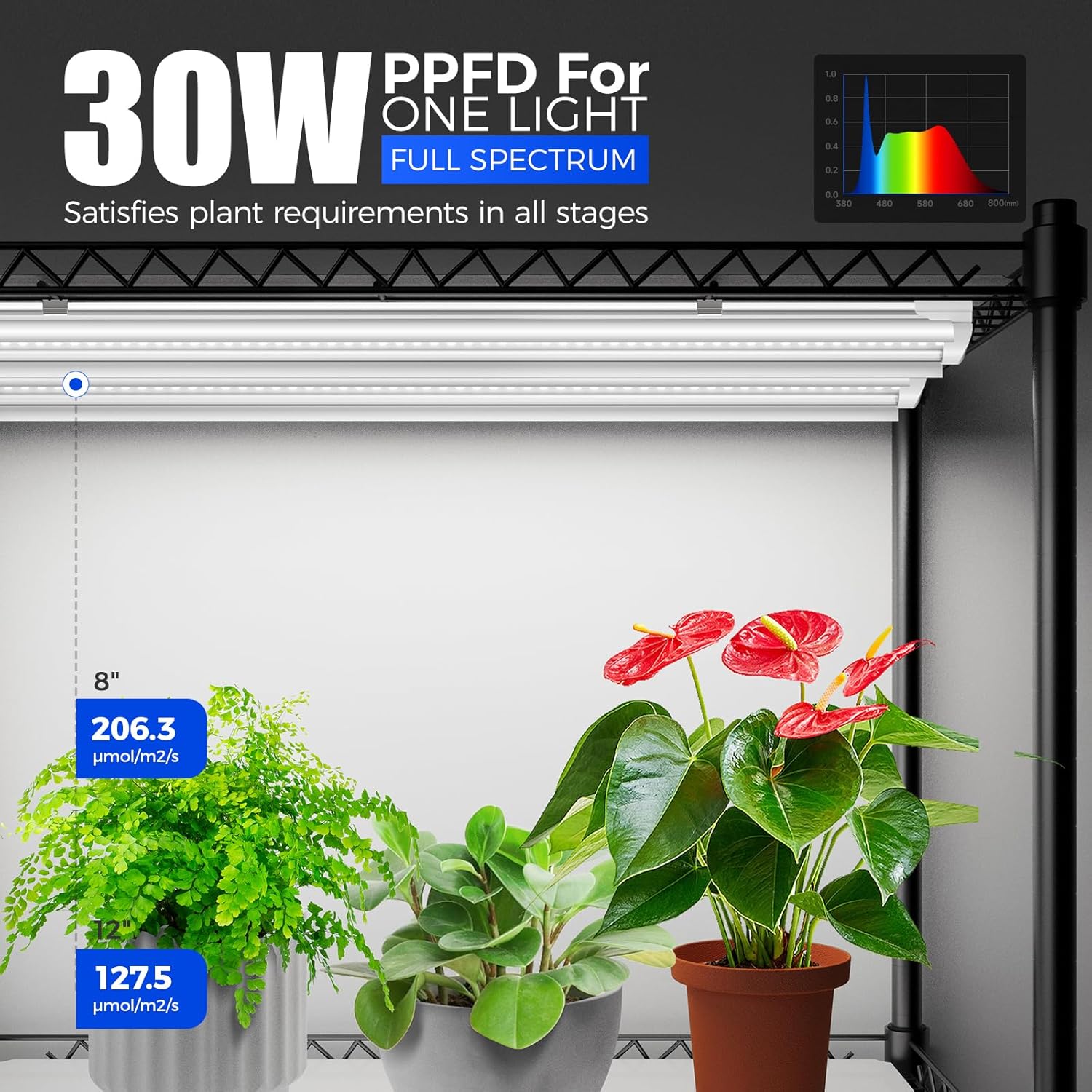 Mini Greenhouse with LED Grow Light for Indoor Plant, 4-Tier Portable Metal Plant Stand with Wheels, Plant Shelf with Tent, 6Pcs Plant Light with Timer and Thermo-Hygrometer, 35.4x13.8x59IN-Aldronix