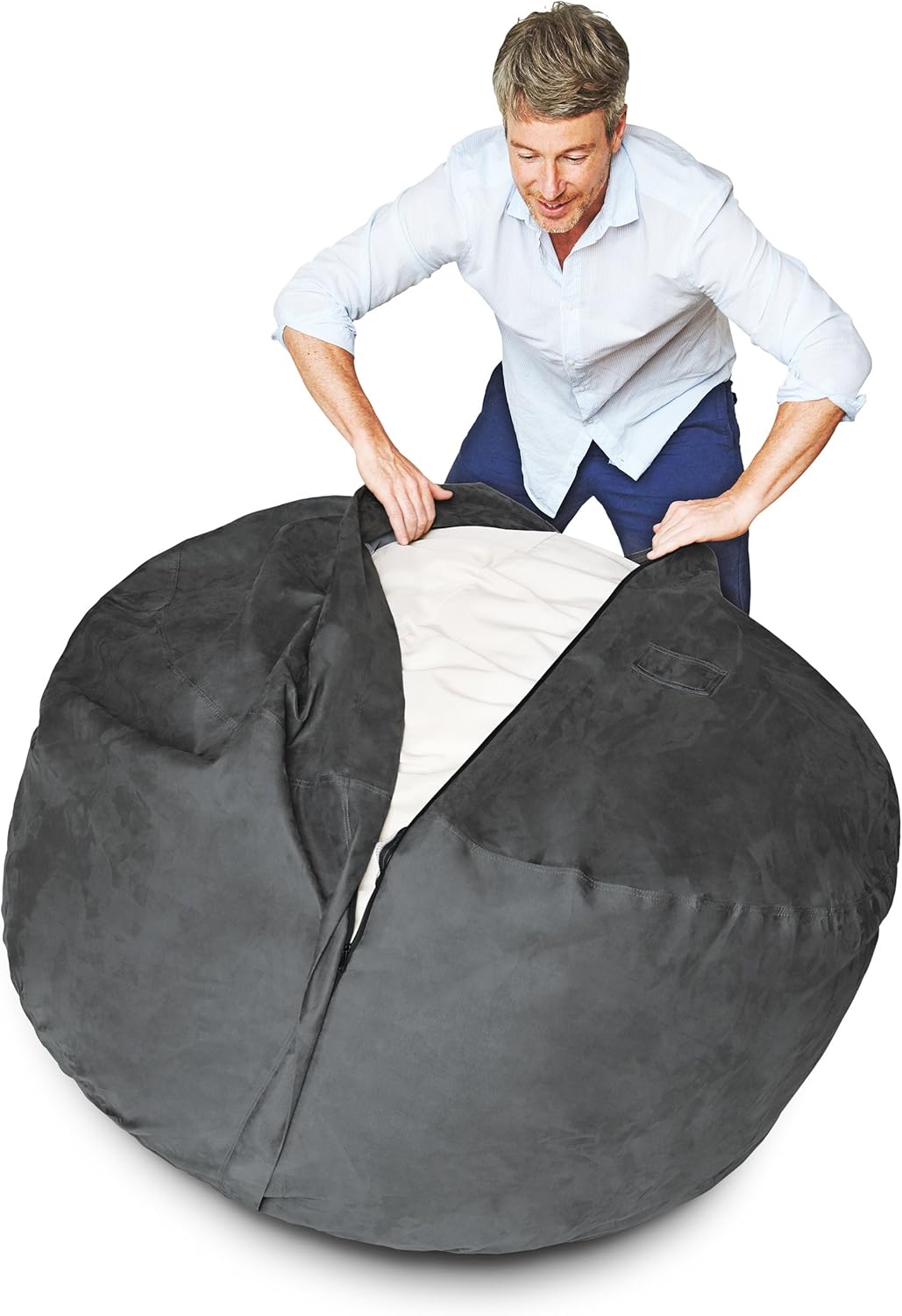  Giant 7ft Bean Bag Chair with Microsuede Cover - Ultra Soft-Aldronix