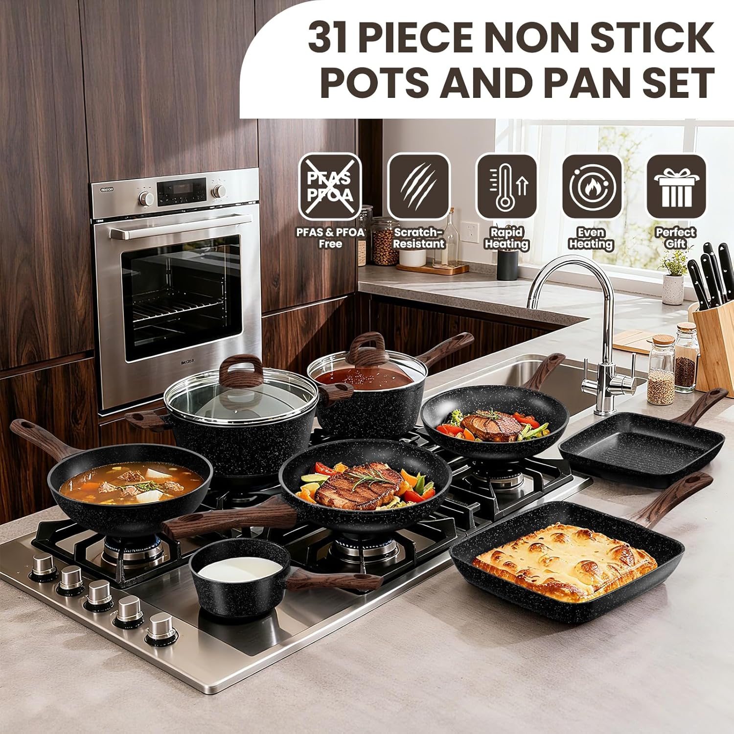 Umite Chef 31-piece nonstick cookware and bakeware set product image 5
