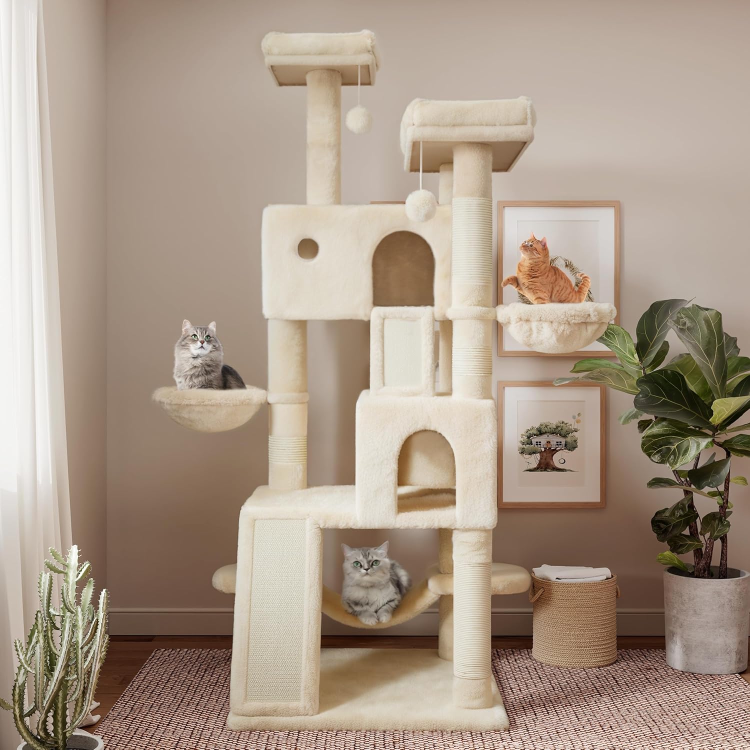 Larger Cat Tree Tower Condo for Indoor Kitties-Aldronix