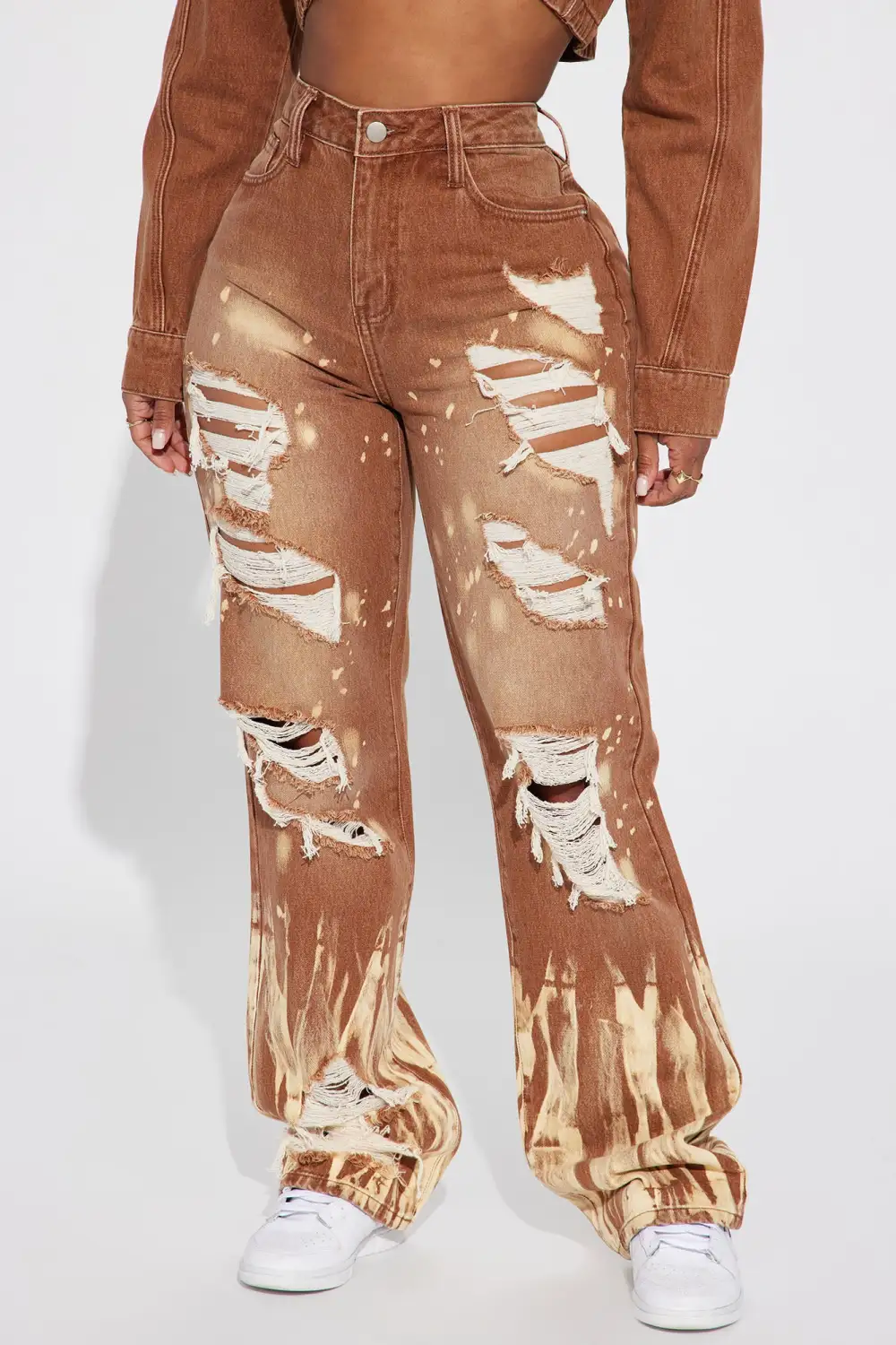 Forever Ago Straight Leg Jeans - Brown-Aldronix
