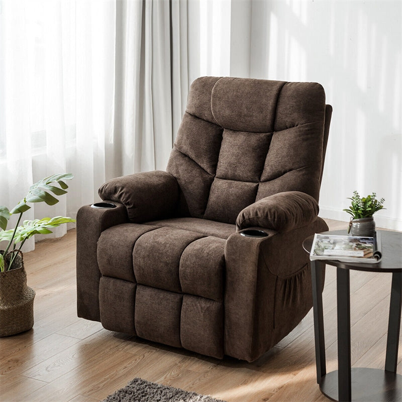 Power Lift Recliner Chair Fabric Electric Massage Reclining Sofa Elderly Lift Chair with 8 Point Massage Lumbar Heat USB Charge Port-Aldronix