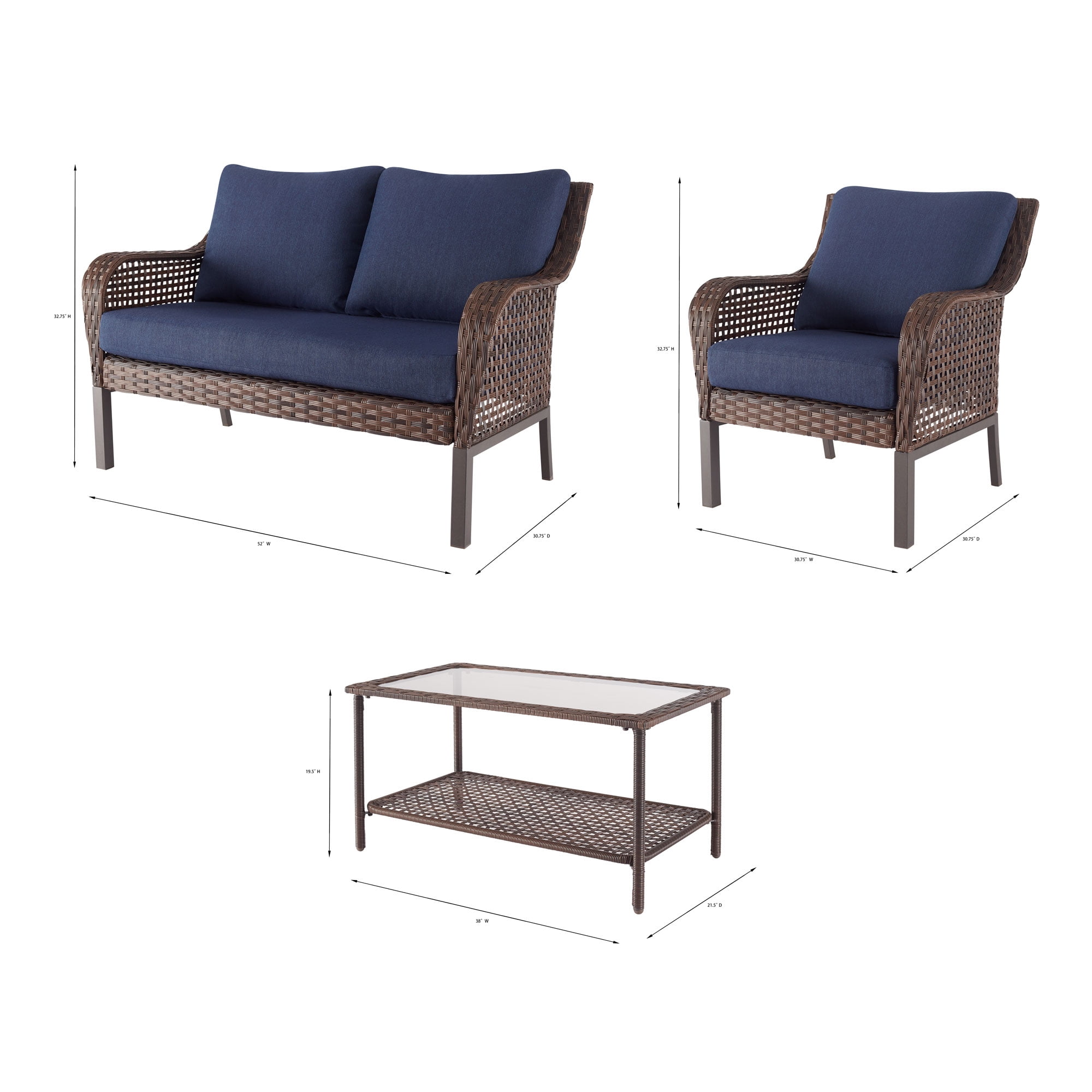 4-Piece Conversation Set, Red-Aldronix