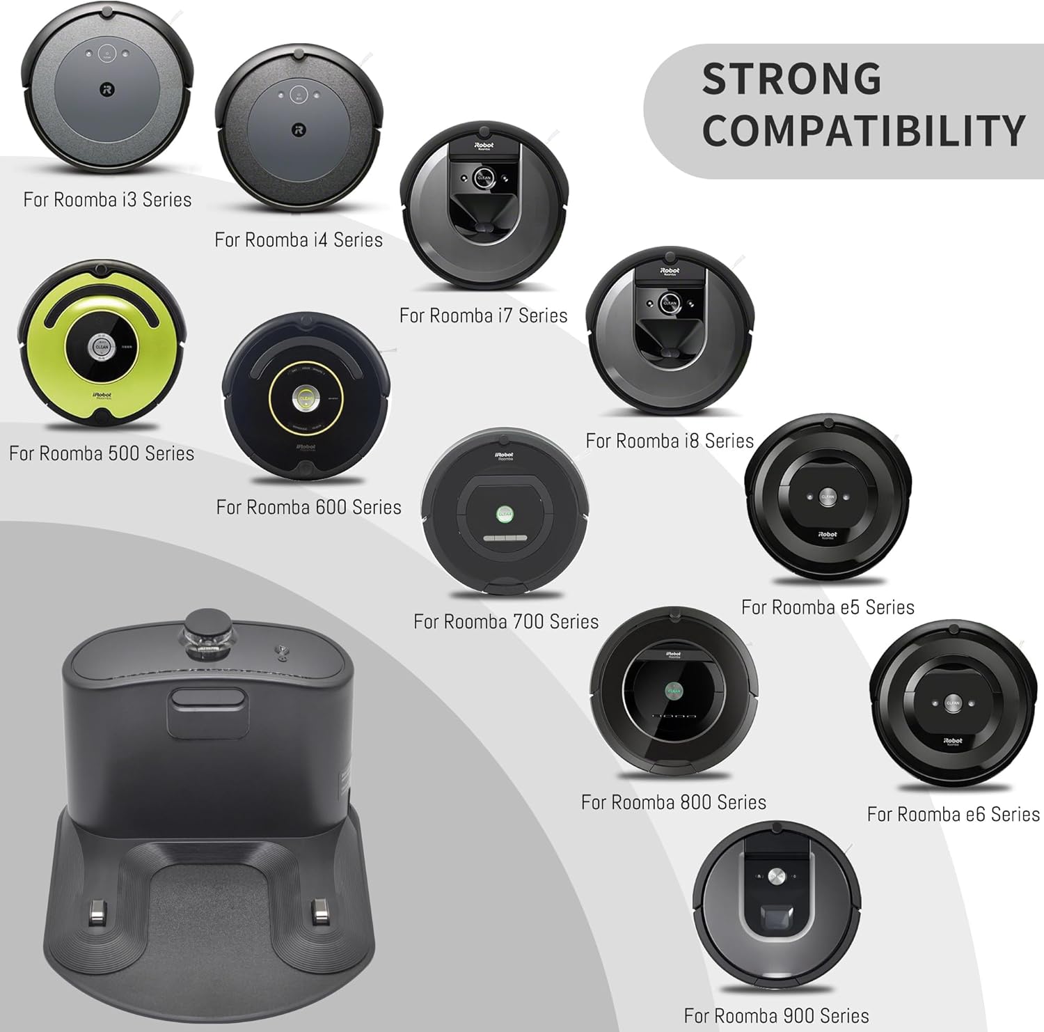 Charging Base, Charger Dock, Docking Station, for Roomba Charger, for iRobot Roomba 500 600 700 800 900 510 530 536 650 654 660 770 790 870 880 980 i7 i8 i6 i4 i3 i1 ADF-N1 17064 4452369 17170-Aldronix