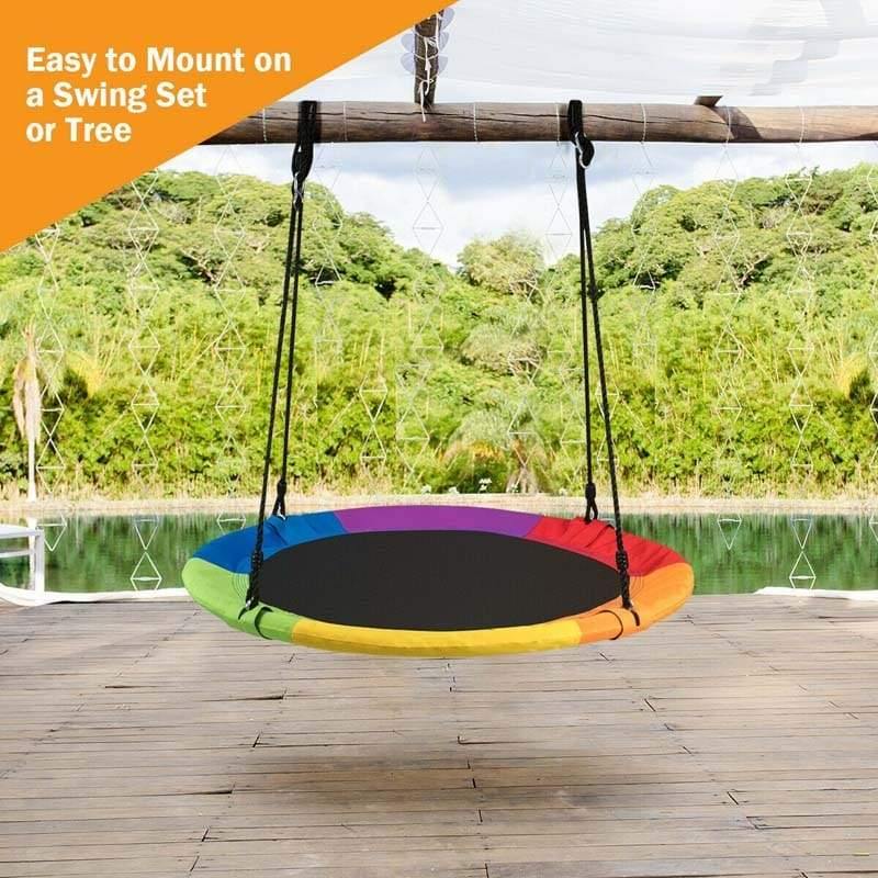 40 Inch Saucer Tree Swing Outdoor Play for Kids-Aldronix