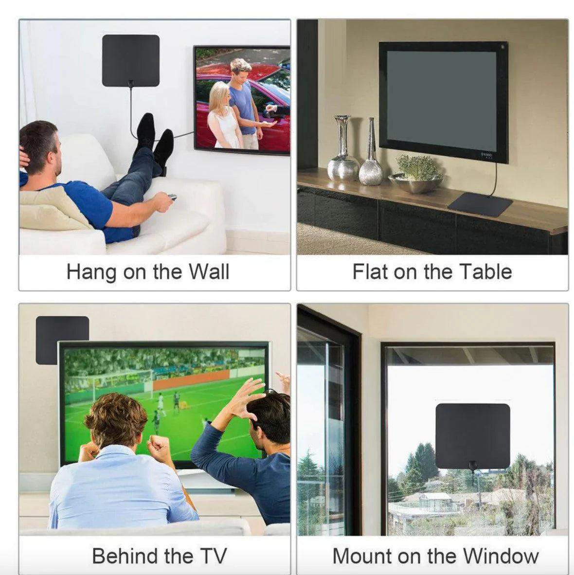 300 Miles Indoor Digital Amplified HDTV Antenna W/ Signal Booster-Aldronix
