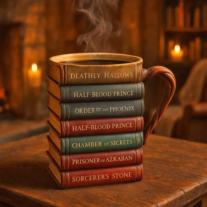 Handmade Painted Book Mug-Aldronix