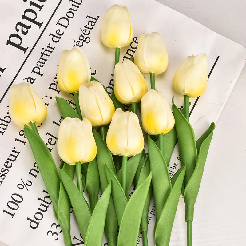 馃挀馃巵 Beautiful Artificial Real Touch Tulip Flower Stems (Bunch of 10)-Aldronix
