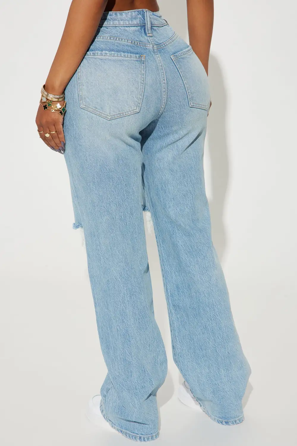Playing Games Ripped Straight Leg Jeans - Medium Wash-Aldronix