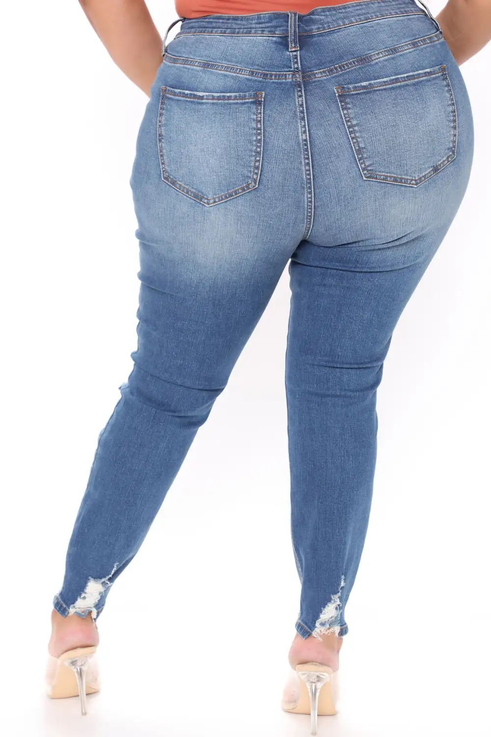 Ego Trip Mid Rise Jeans - Medium Blue Wash-Aldronix