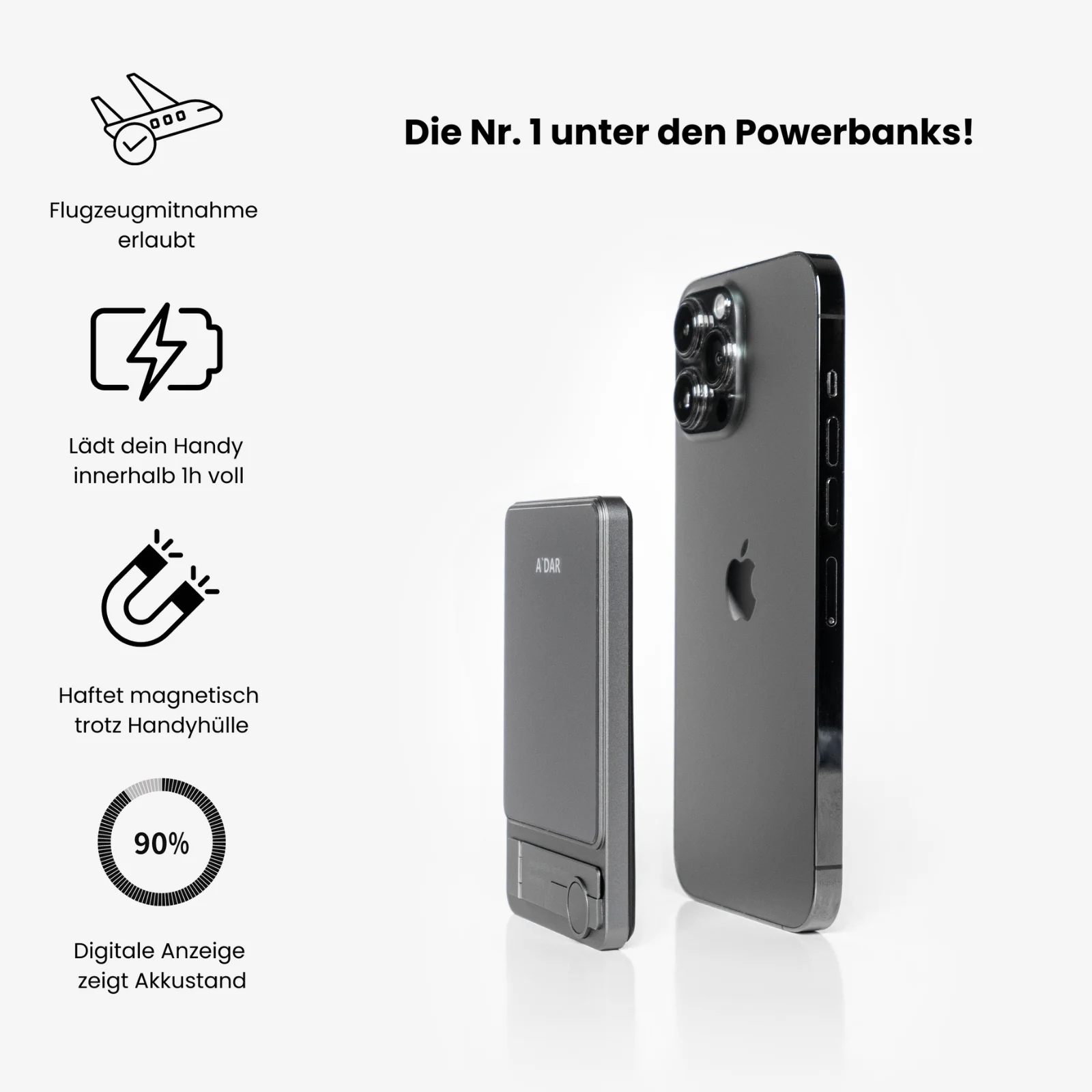 Magnetic Power Bank with Overheating Protection + Slim Charge-Aldronix