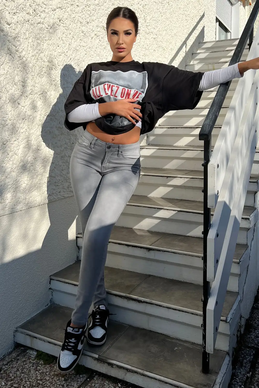 Lights Out High Rise Booty Lifting Skinny Jeans - Grey-Aldronix