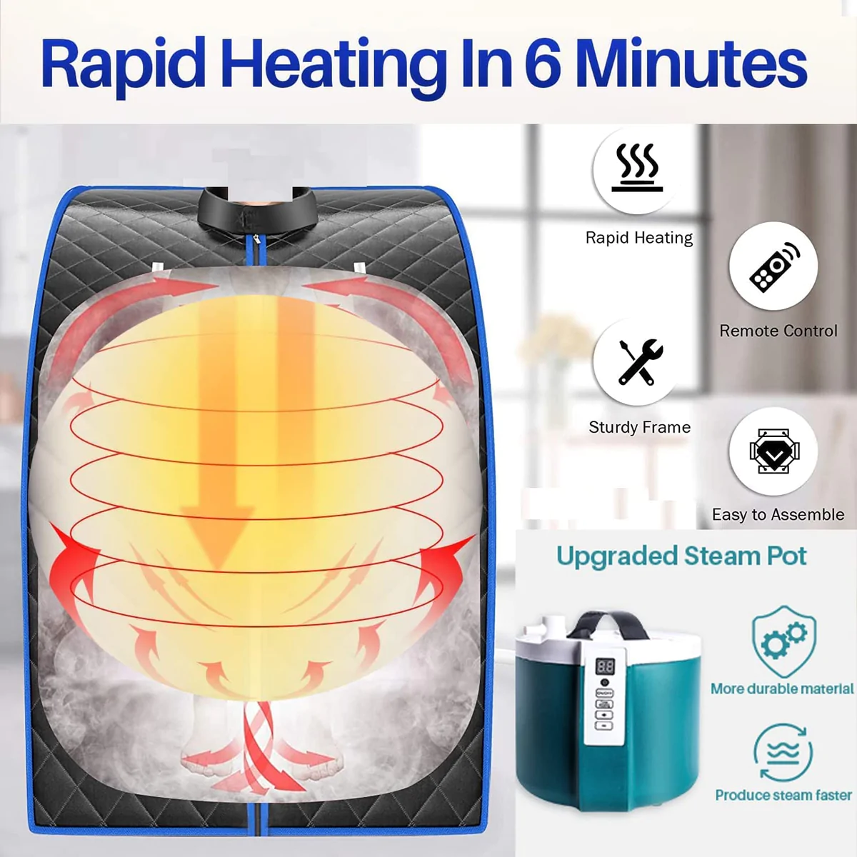 3-in-1 Portable Sauna With Chair And Foot Roller-Aldronix