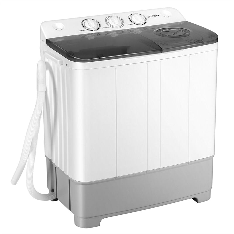 22 lbs Portable Mini Twin Tub Washing Machine 2-in-1 Laundry Washer Dryer Combo-Aldronix