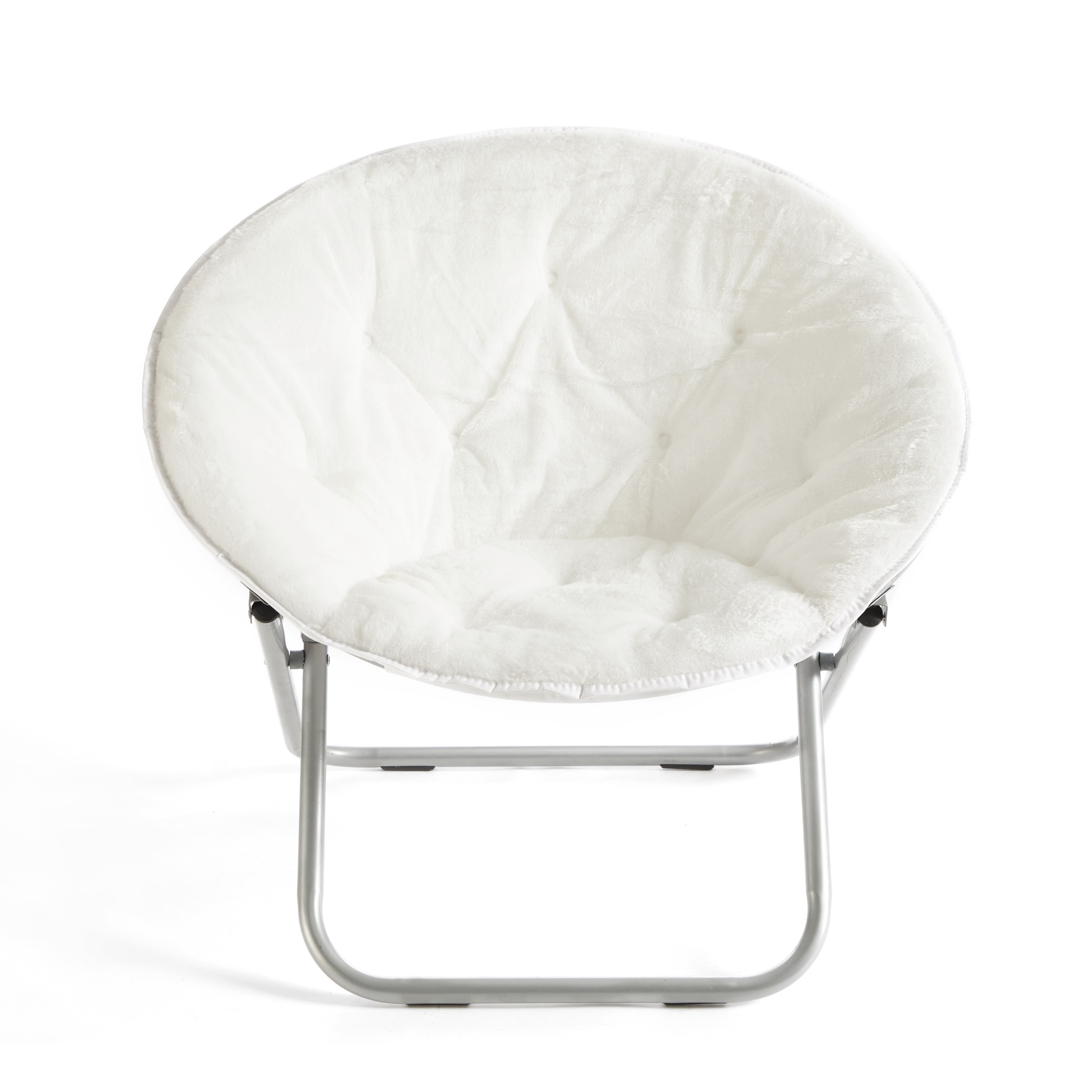 Large Super Soft Microsuede 30" Saucer Chair, Kids and Adults, White-Aldronix