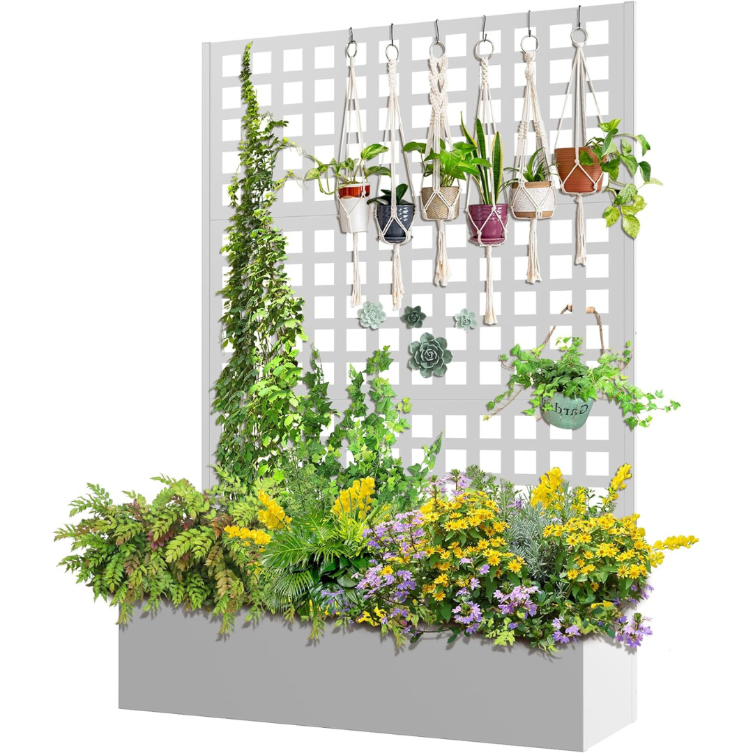 Metal Raised Garden Bed with Trellis-Aldronix