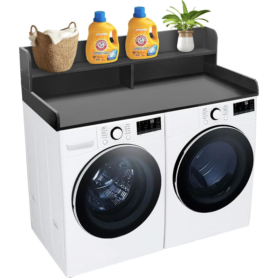 Laundry Countertop with 2-Tier Shelf-Aldronix