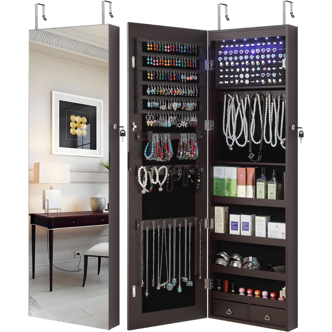 Mirror Jewelry Cabinet-Aldronix