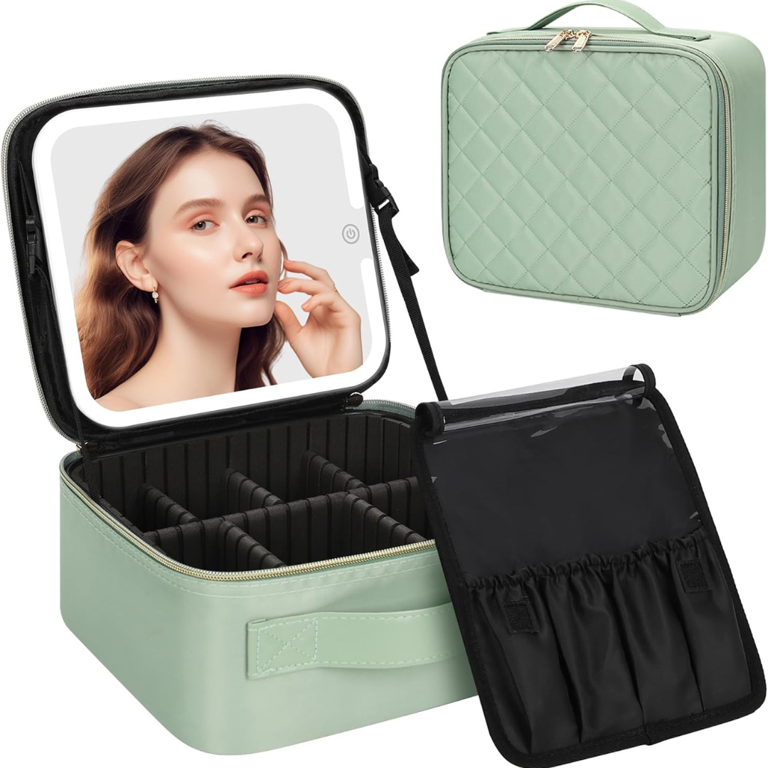 Makeup Bag with LED Mirror-Aldronix