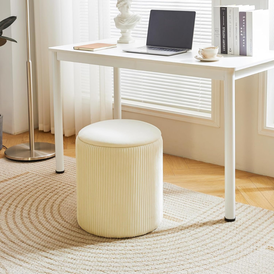 Set of 2 Round Ottoman with Storage-Aldronix