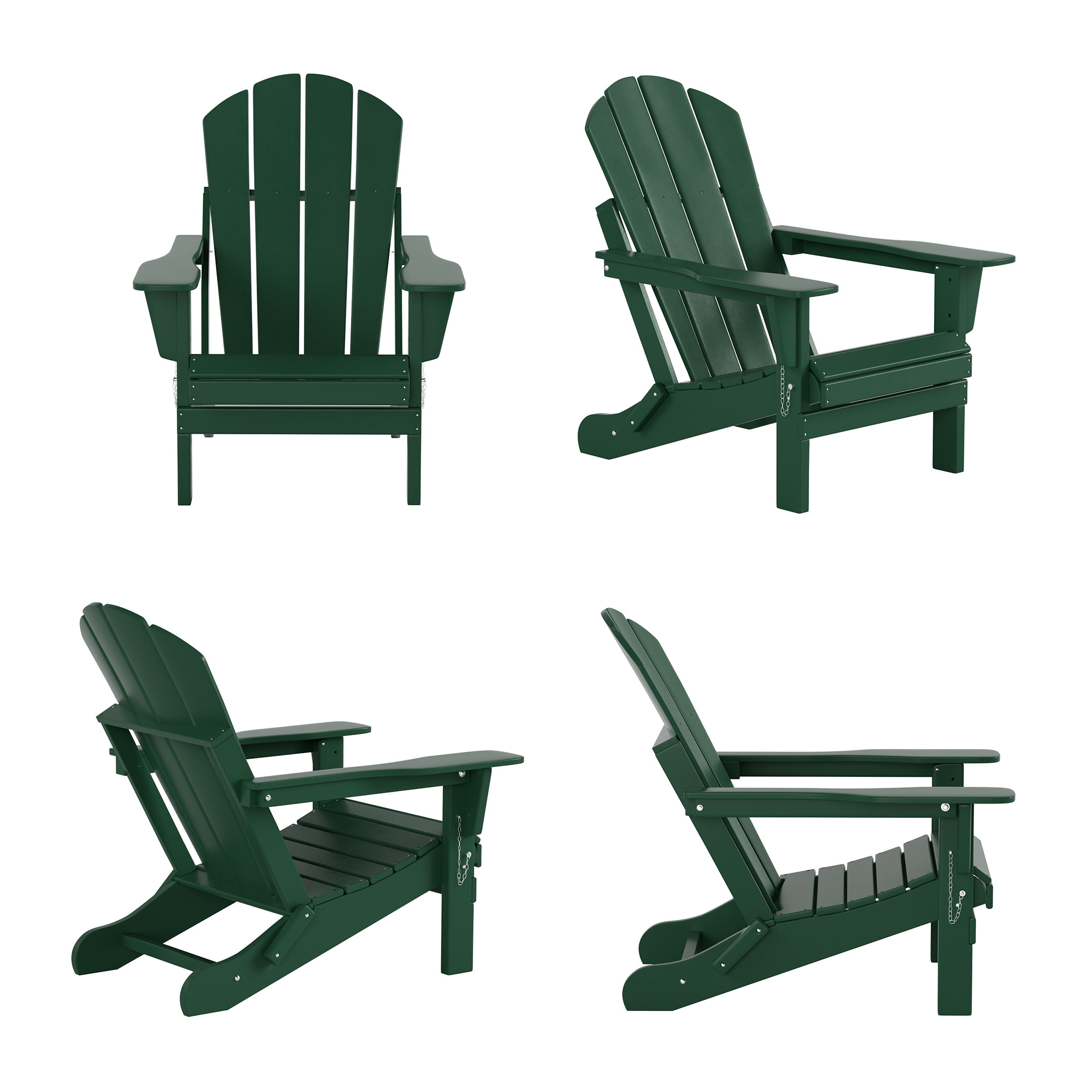 Outdoor Folding HDPE Adirondack Chair, Patio Seat, Weather Resistant, Weathered Wood-Aldronix