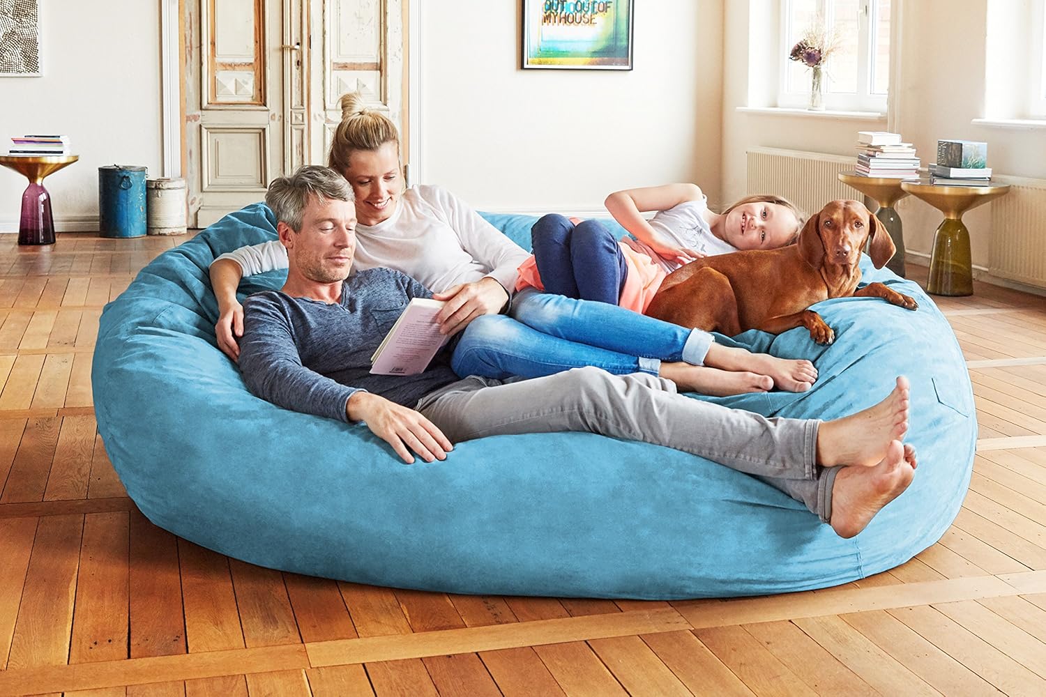  Giant 7ft Bean Bag Chair with Microsuede Cover - Ultra Soft-Aldronix
