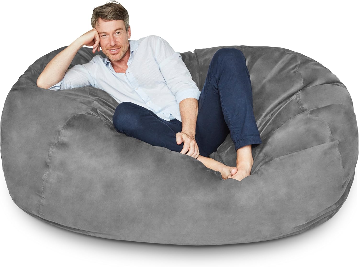  Giant 7ft Bean Bag Chair with Microsuede Cover - Ultra Soft-Aldronix