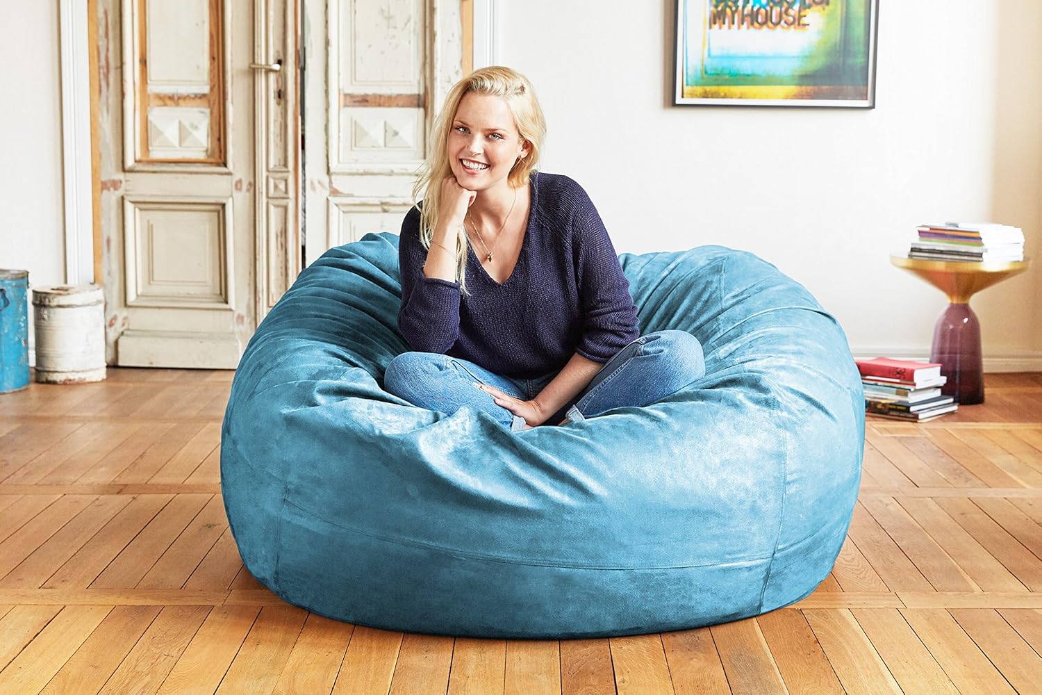  Giant 7ft Bean Bag Chair with Microsuede Cover - Ultra Soft-Aldronix