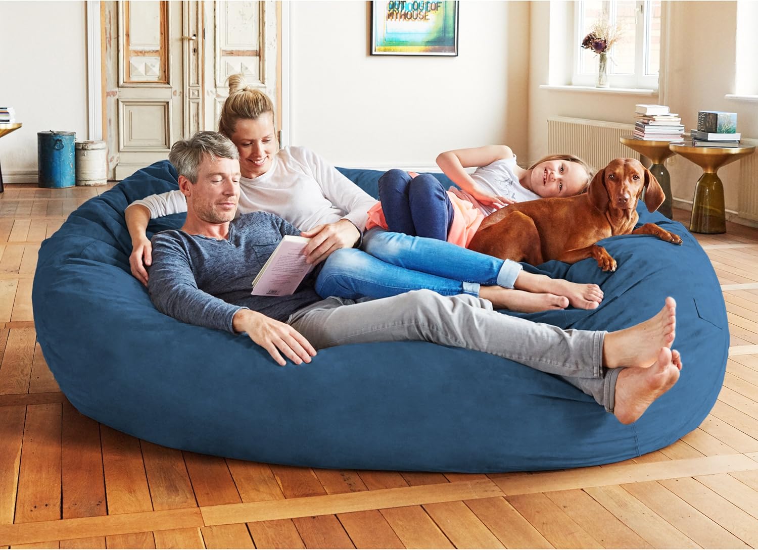  Giant 7ft Bean Bag Chair with Microsuede Cover - Ultra Soft-Aldronix