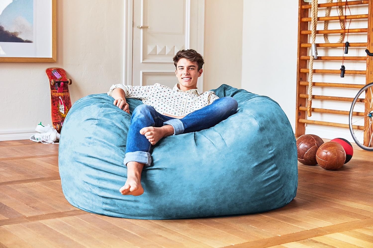  Giant 7ft Bean Bag Chair with Microsuede Cover - Ultra Soft-Aldronix