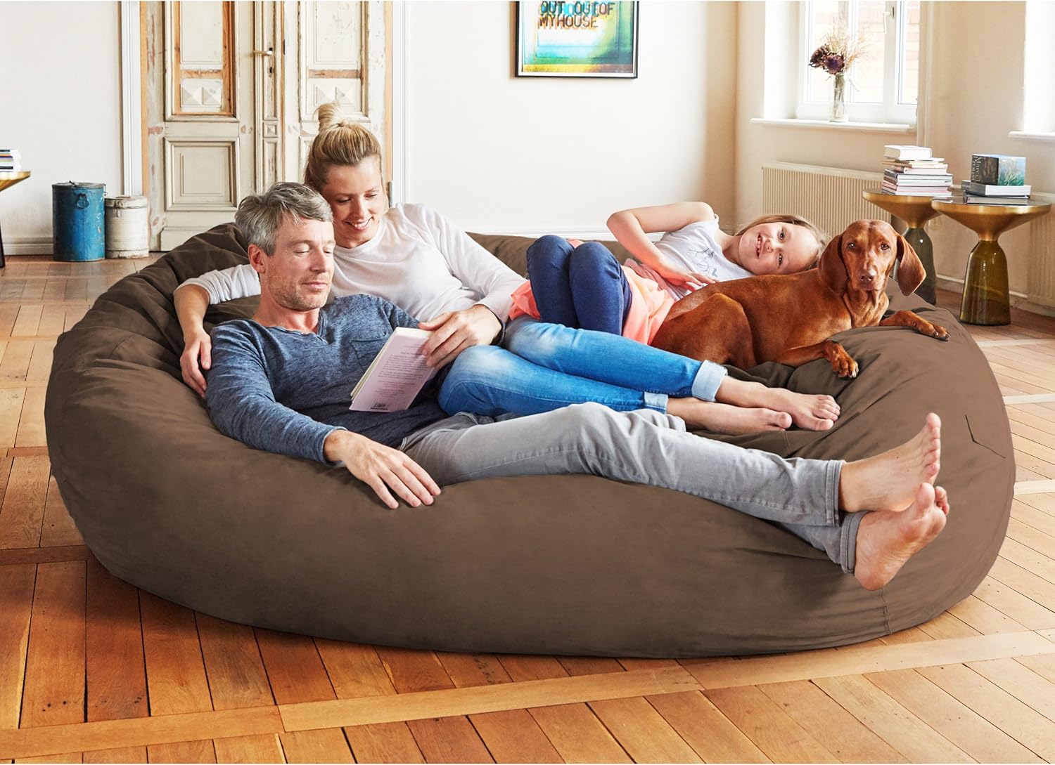  Giant 7ft Bean Bag Chair with Microsuede Cover - Ultra Soft-Aldronix