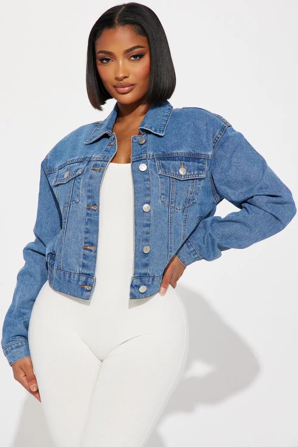 Just For You Denim Jacket - Medium Wash-Aldronix