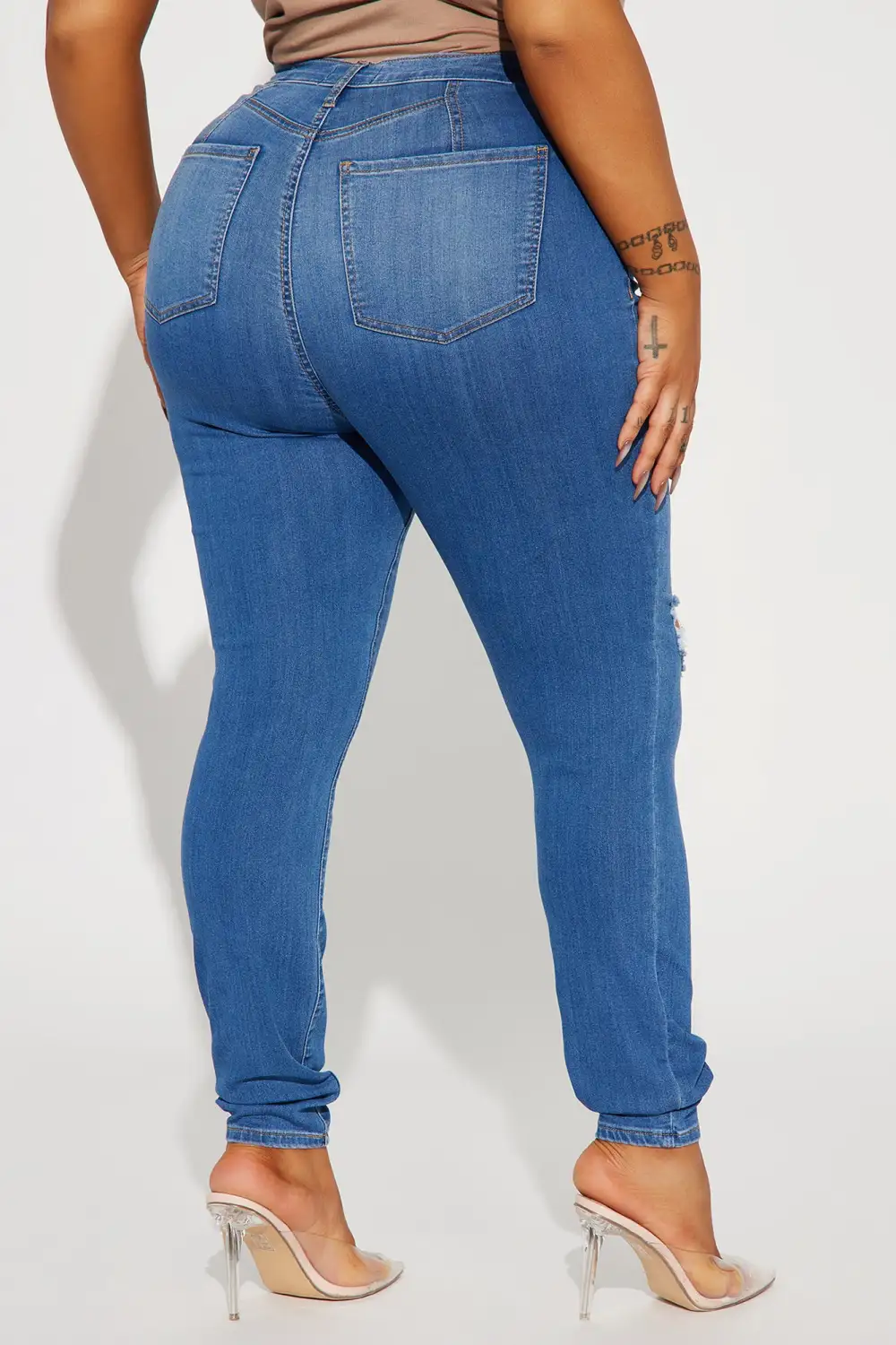 Move Ahead High Stretch Curvy Skinny Jean - Medium Wash-Aldronix