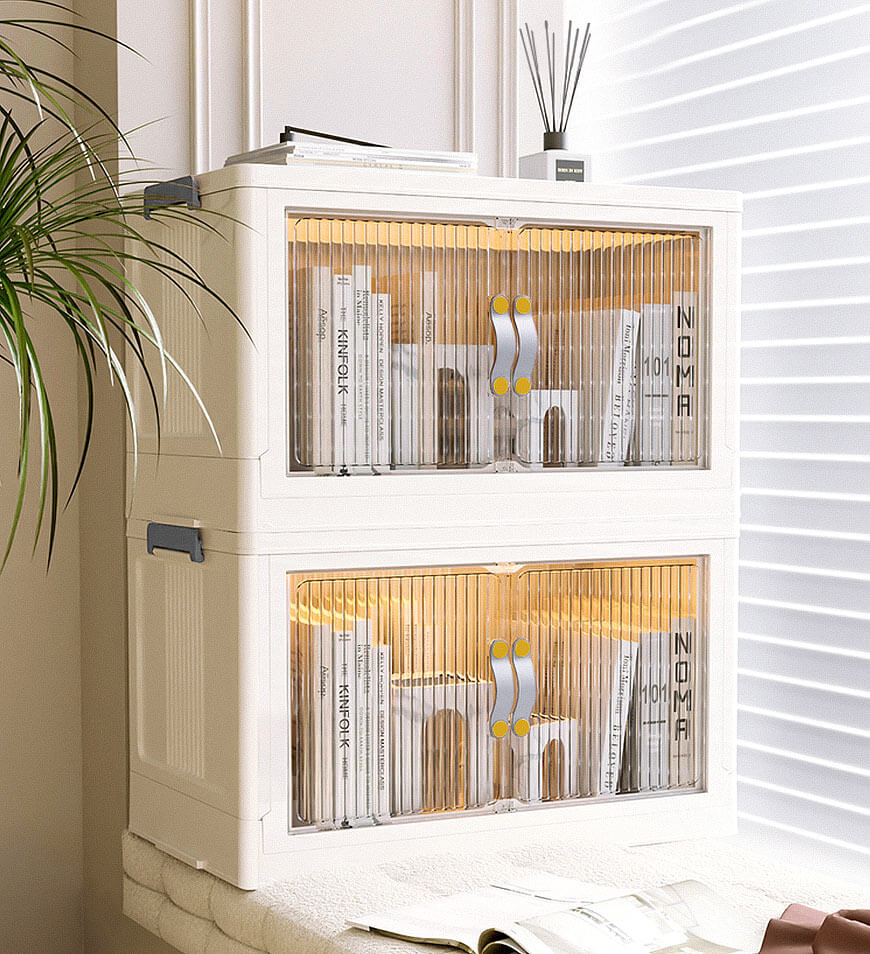 Clearance Offer  Stackable Storage Bins with Lids and Doors-Aldronix