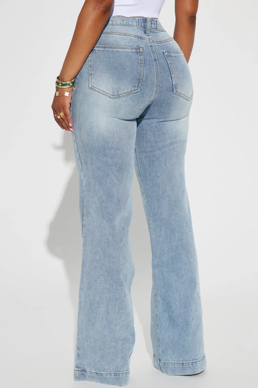 Bridge The Distance Wide Leg Jeans - Medium Blue Wash-Aldronix