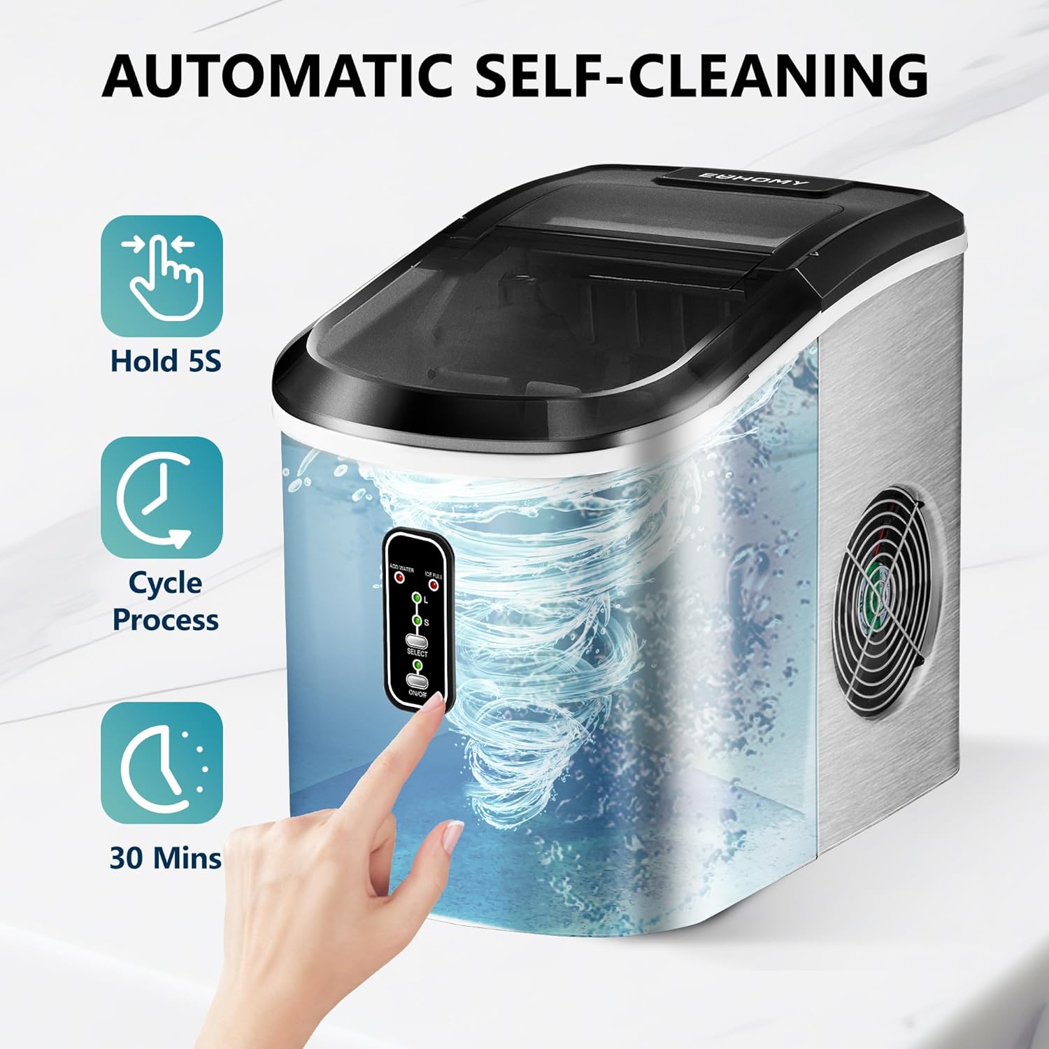 Ice Maker Countertop with Handle-Aldronix