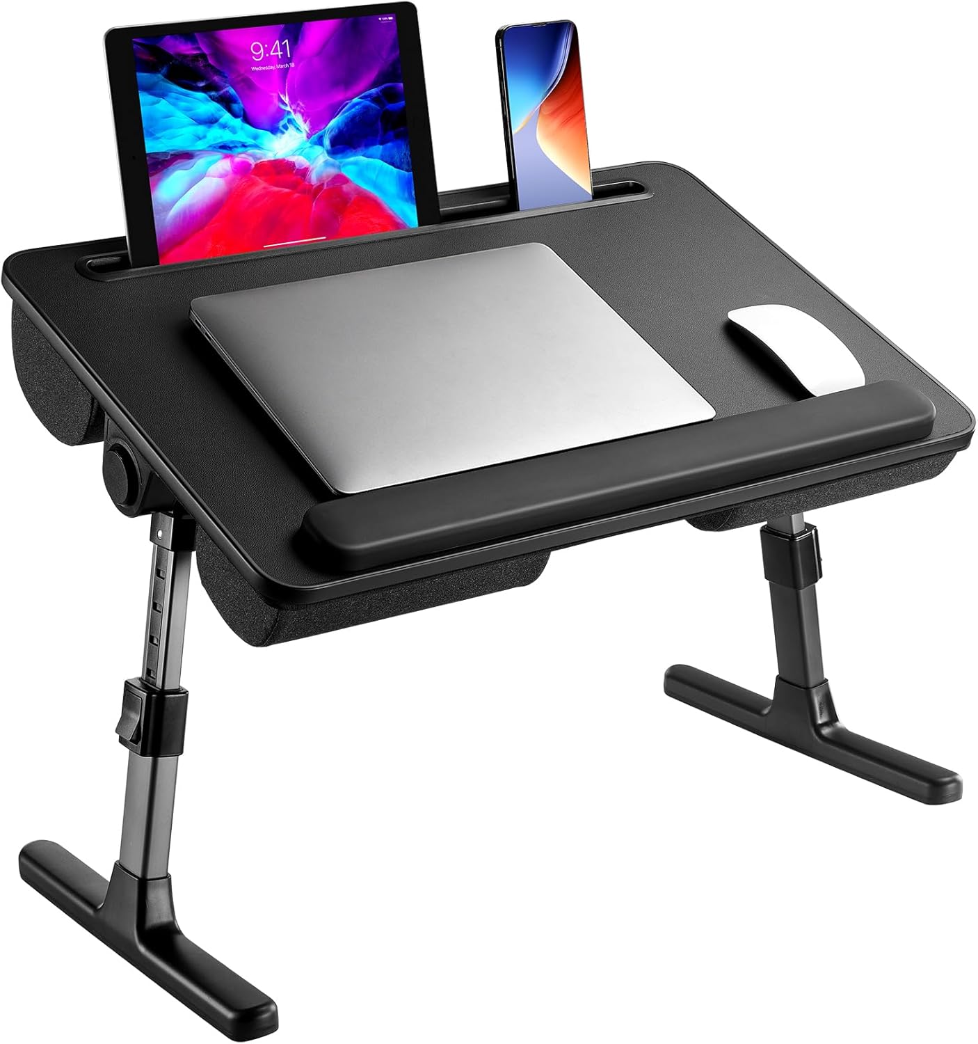 2-in-1 Bed Table & Lap Desk - Soft Cushions-Aldronix