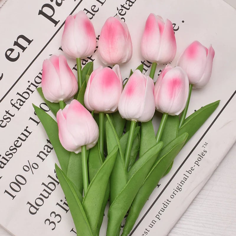 馃挀馃巵 Beautiful Artificial Real Touch Tulip Flower Stems (Bunch of 10)-Aldronix