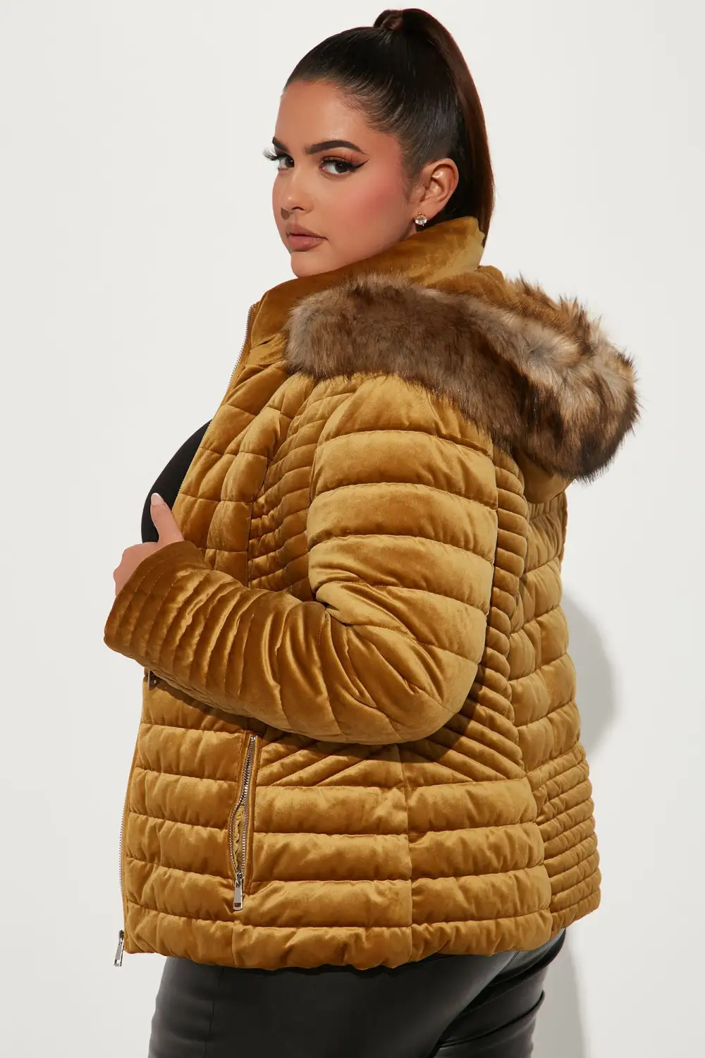 Always Ready Velvet Puffer Jacket - Gold-Aldronix