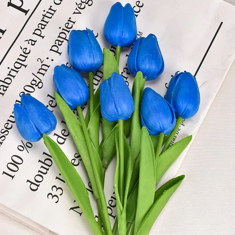 馃挀馃巵 Beautiful Artificial Real Touch Tulip Flower Stems (Bunch of 10)-Aldronix