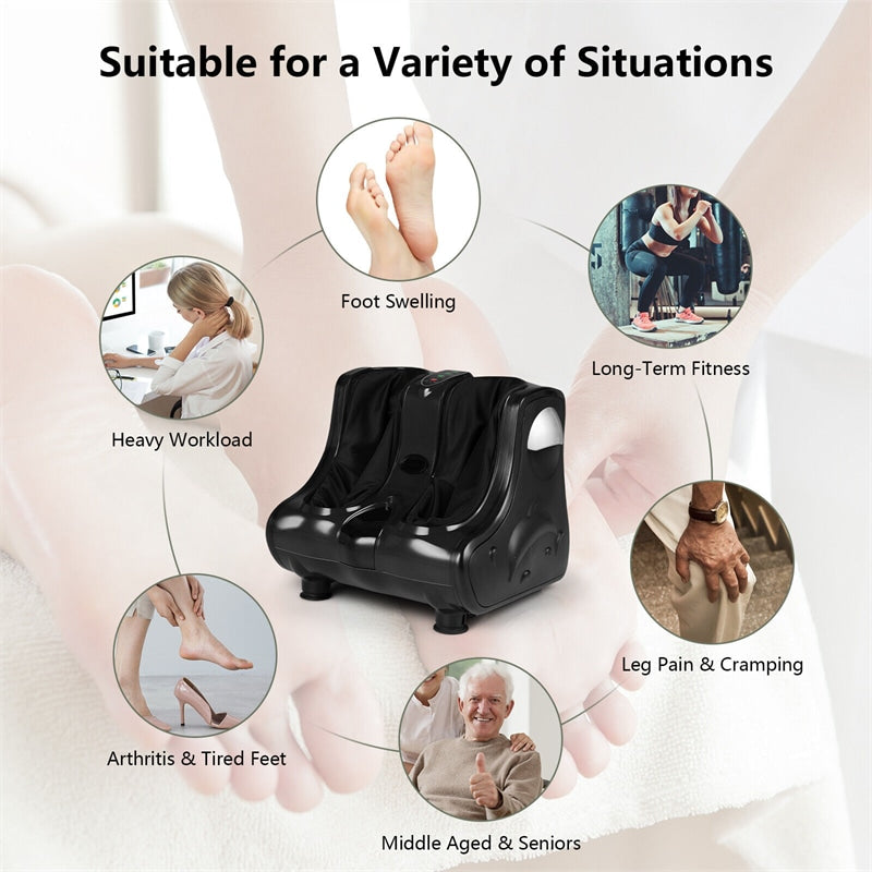 Shiatsu Electric Foot Massager Heat Vibration Deep Kneading Foot Calf Massager-Aldronix