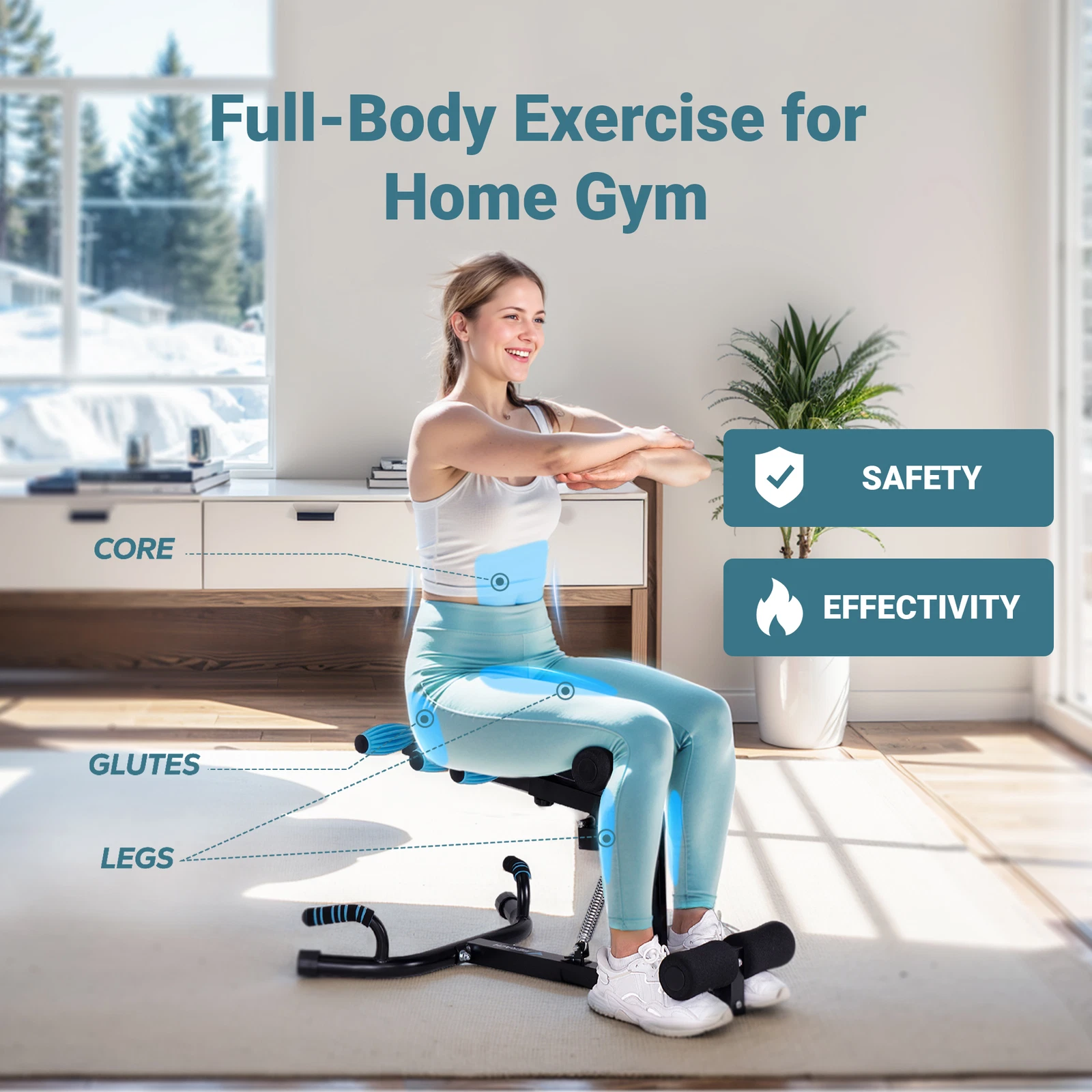 MERACH New Deep Squat Workout Machine Adjustable Glutes Trainer Exercise Fitness-Aldronix