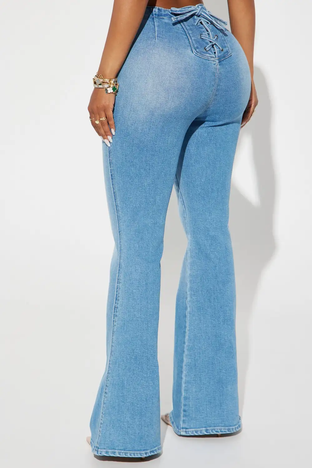 Houston Lace Up Bootcut Jean - Medium Wash-Aldronix